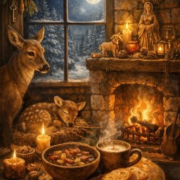 The Ninth Day of Yule: Spirits of the Home, the Listening Gods, and the Mother Deer